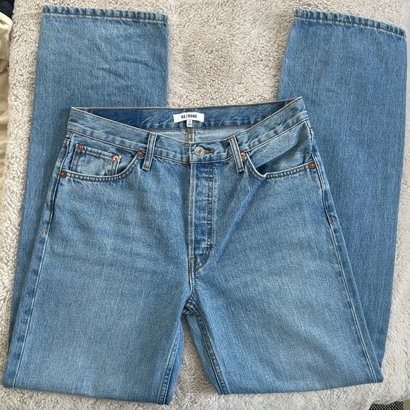 New Re/done Redone Long Loose Jeans 26 Wasted Indigo - Picture 2 of 6